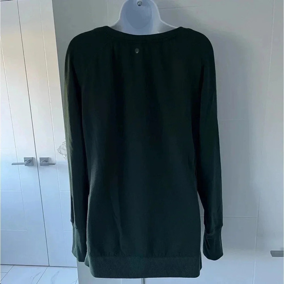 90 DEGREE/ Forest green/ Crew neck/ Raglan sweater/ Side slits/ Size US L - Picture 5 of 13